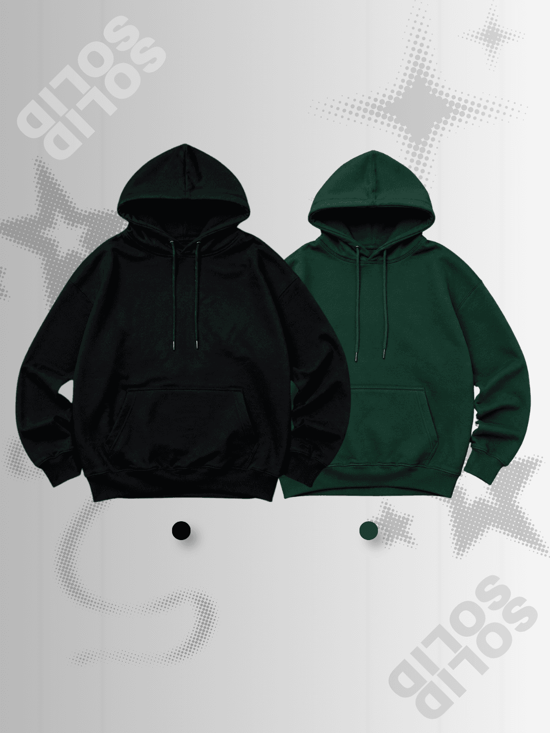 Charcoal Black & Forest Bottle Green Hoodie Duo