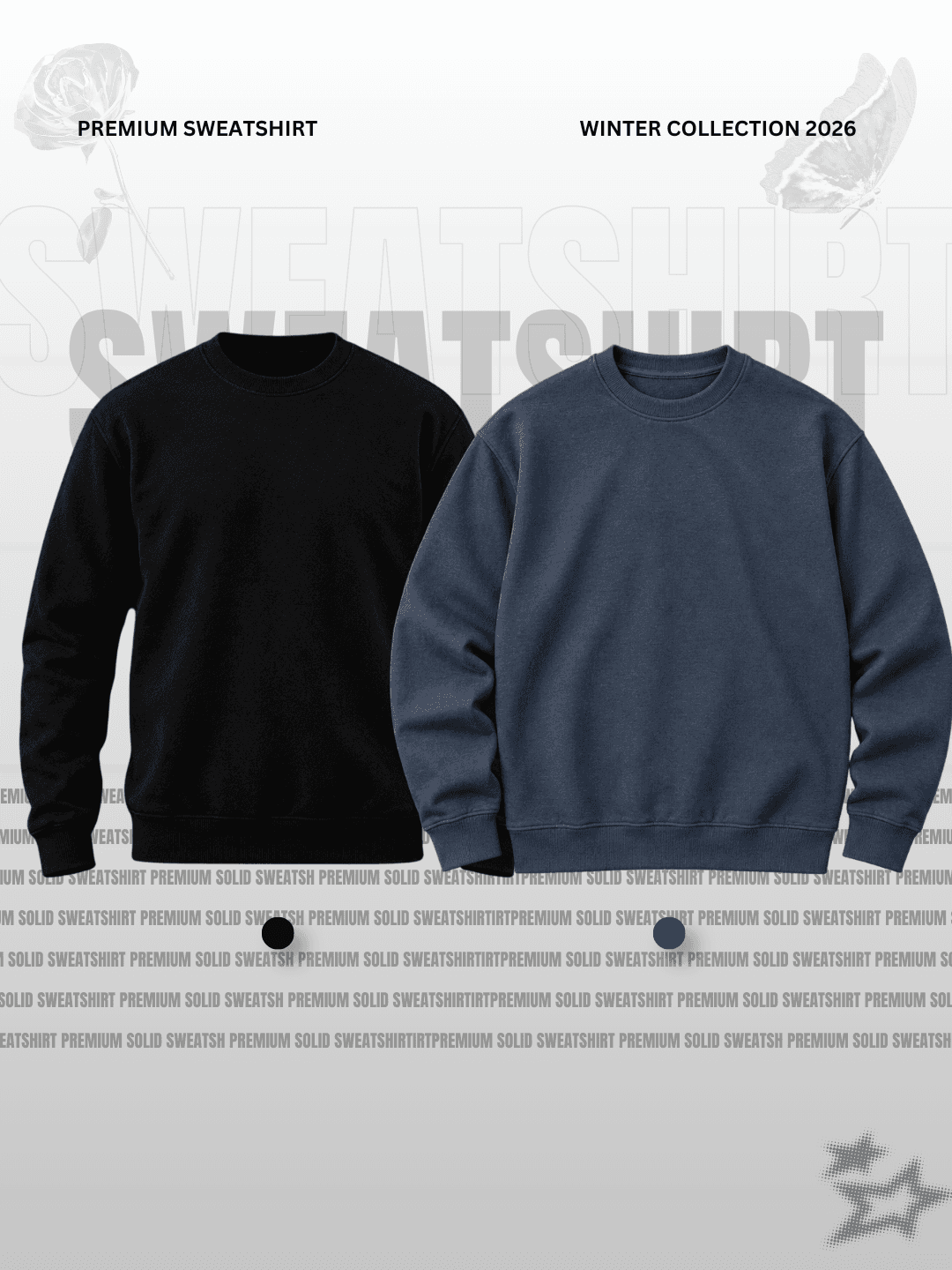 Charcoal Black & Navy Blue Sweatshirt Duo