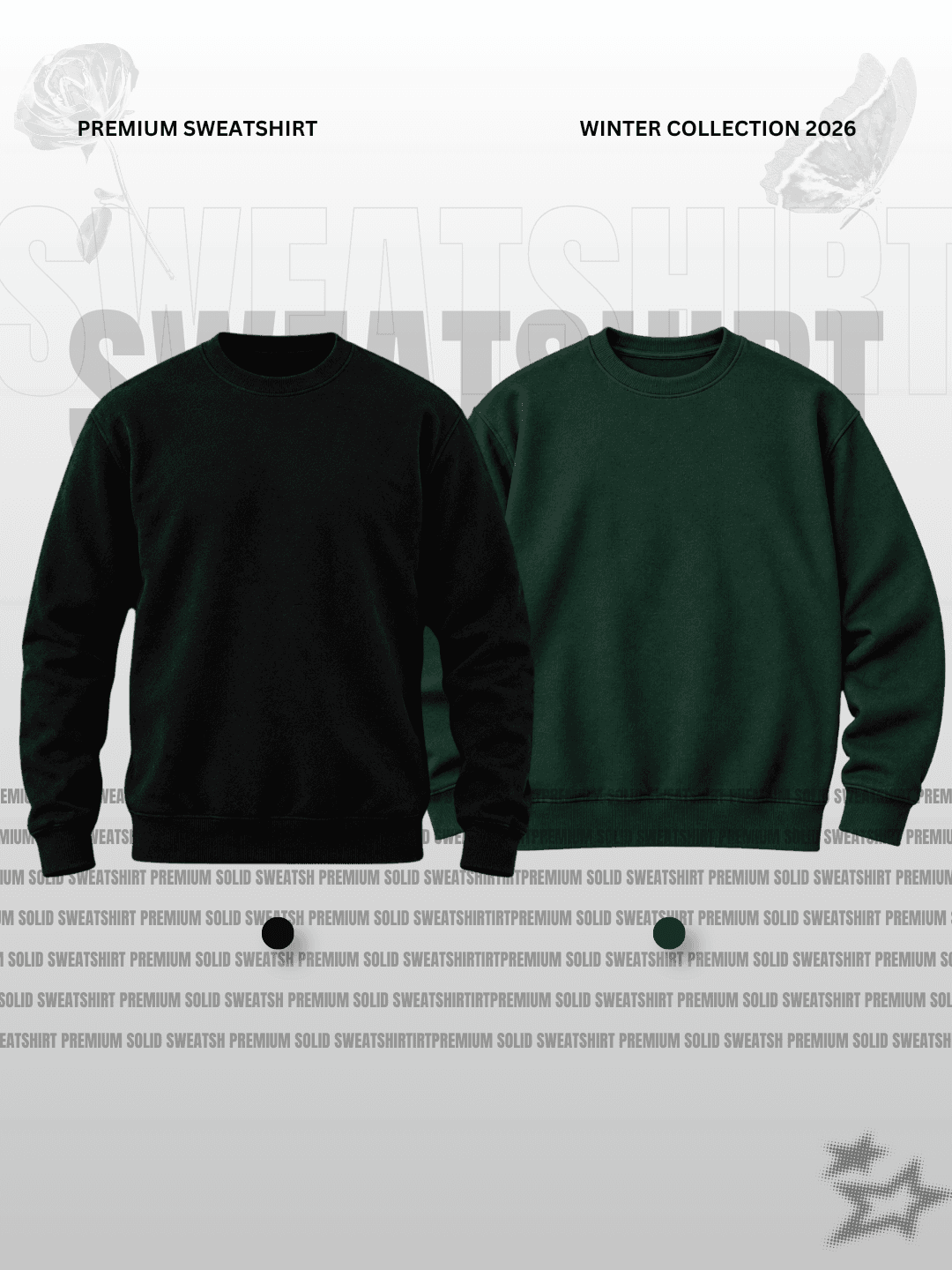 Charcoal Black & Dark Forest Green Sweatshirt Duo