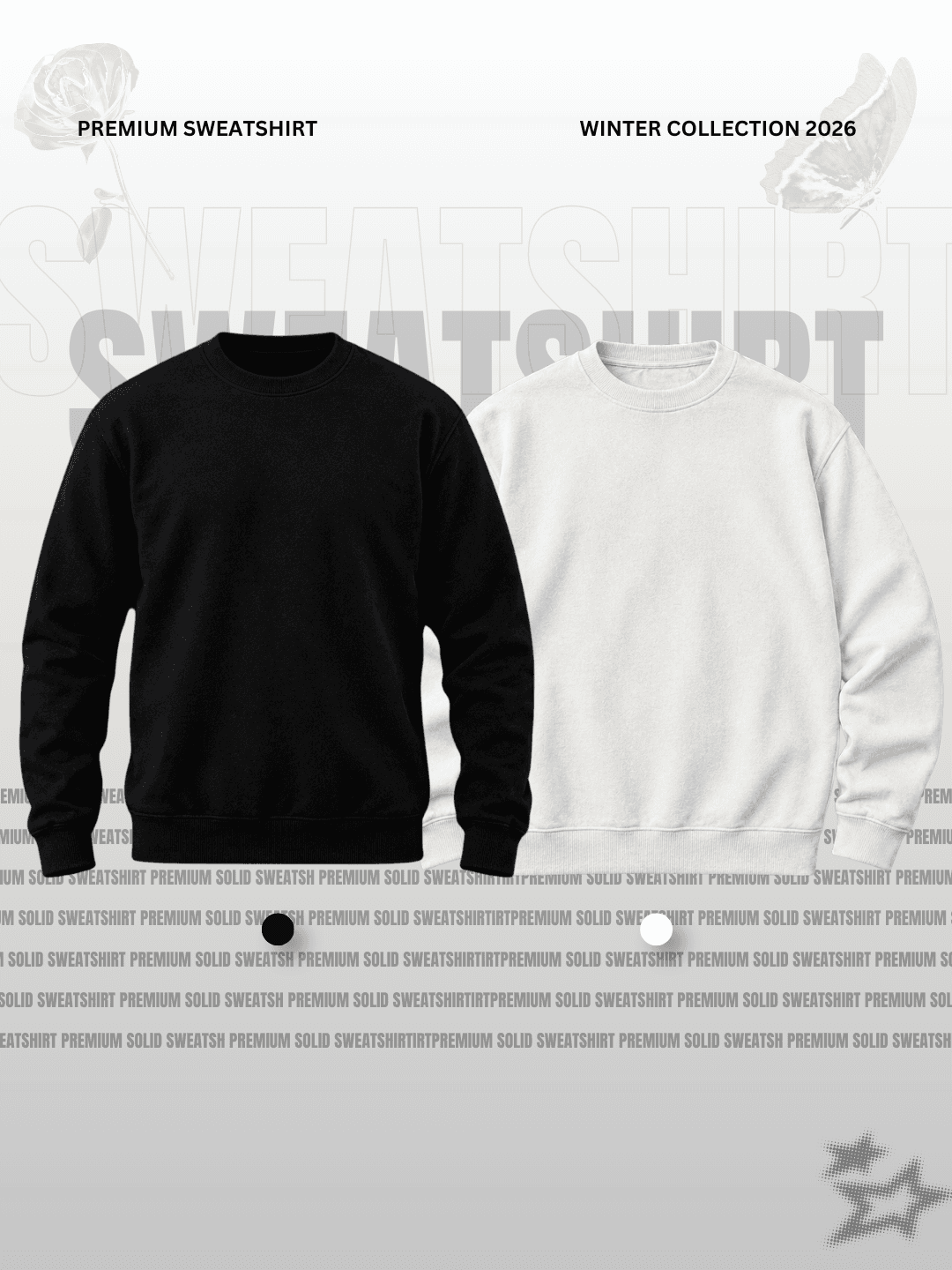 Charcoal Black & Cream White Sweatshirt Duo