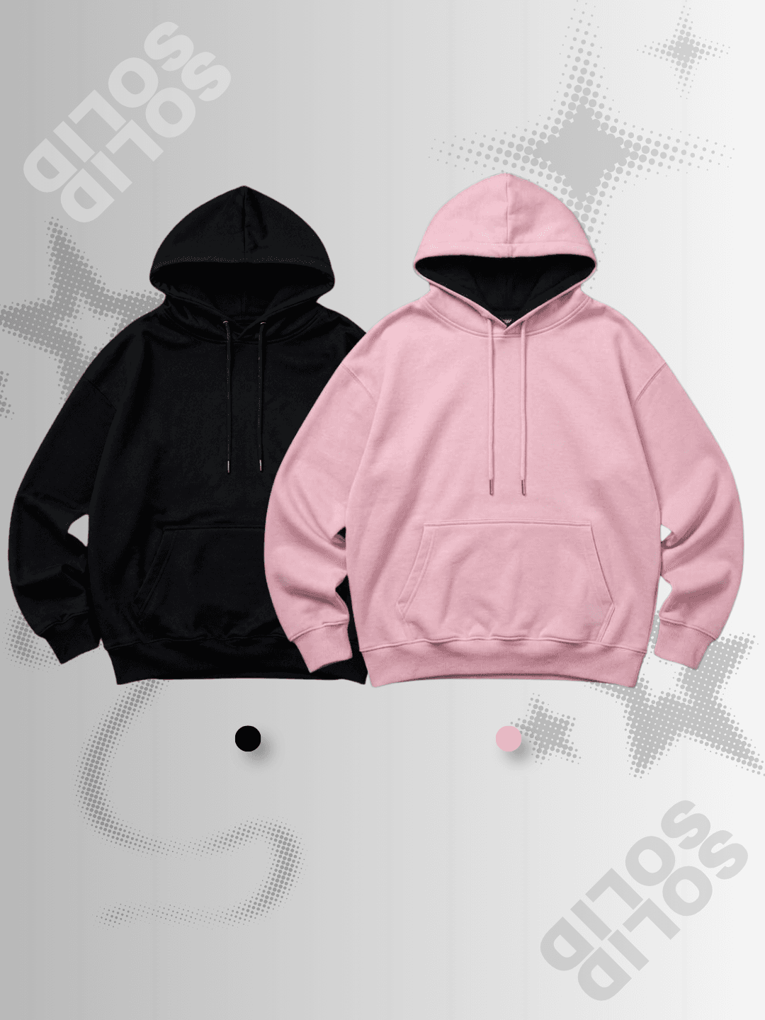 Charcoal Black & Cherry Blossom Pink Hoodie Duo